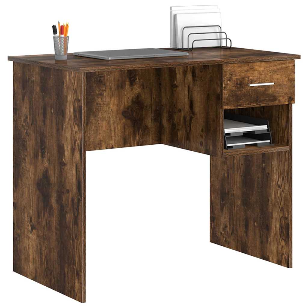 Scrivania Rovere fumé 90 x 49 x 75 cm Legno multistrato