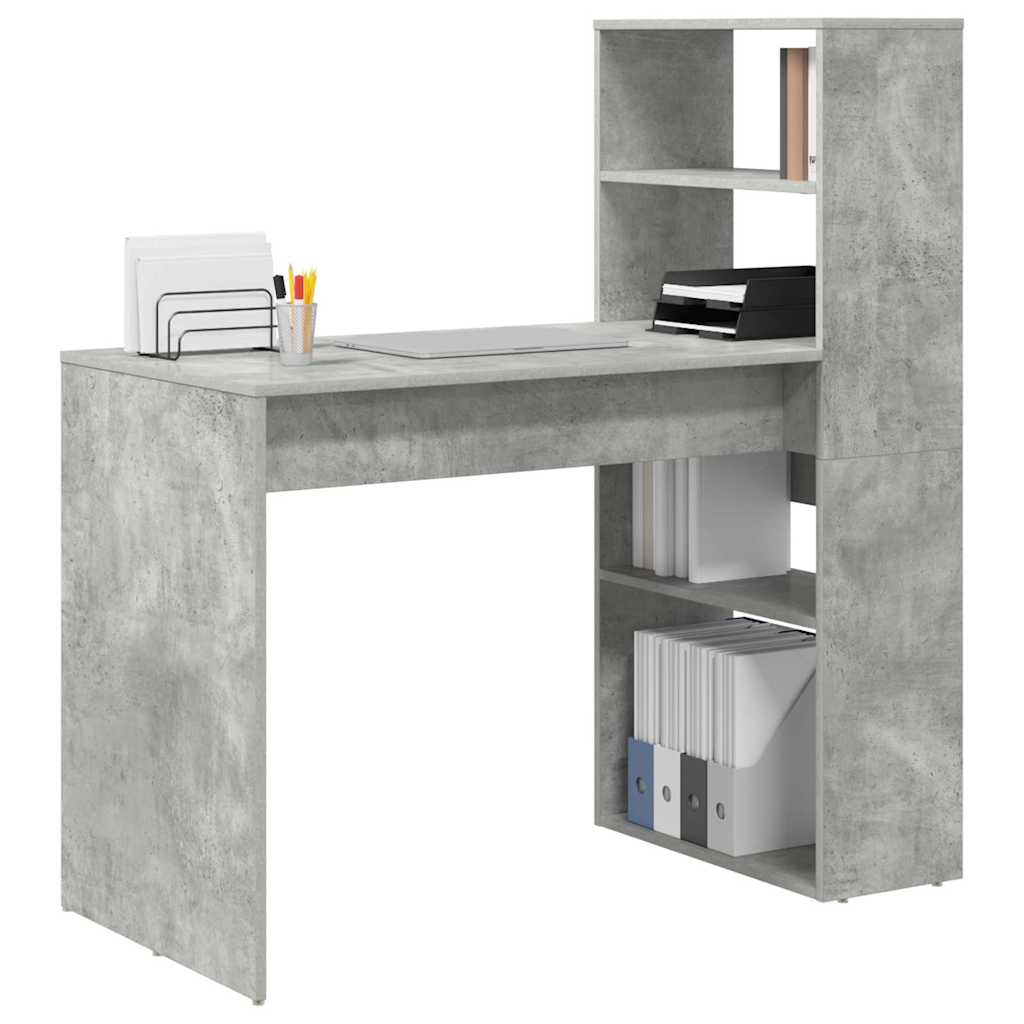 Scrivania Grigio cemento 113 x 54 x 120 cm Legno multistrato