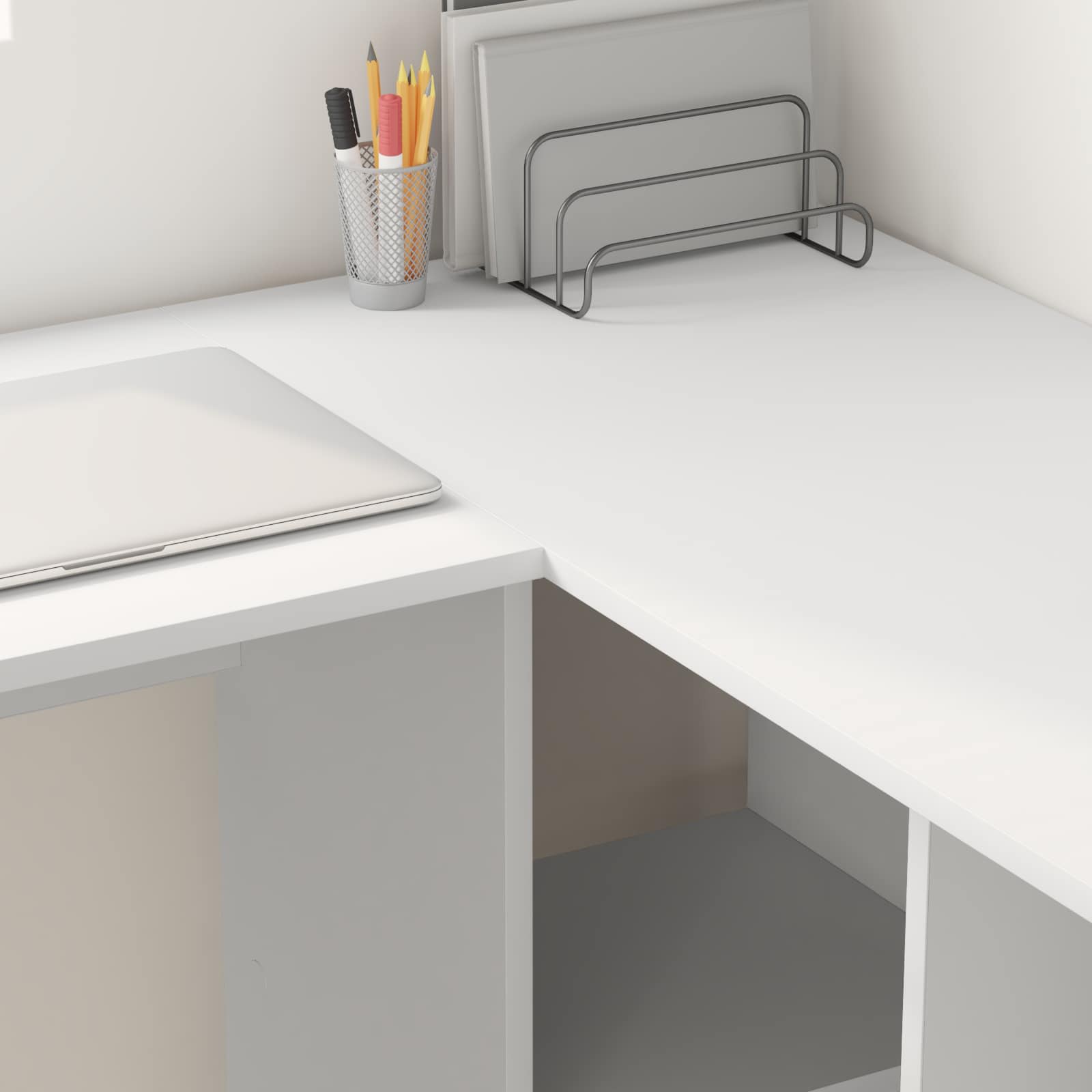 Scrivania Bianco 142 x 102 x 73 cm Legno multistrato | homemem39