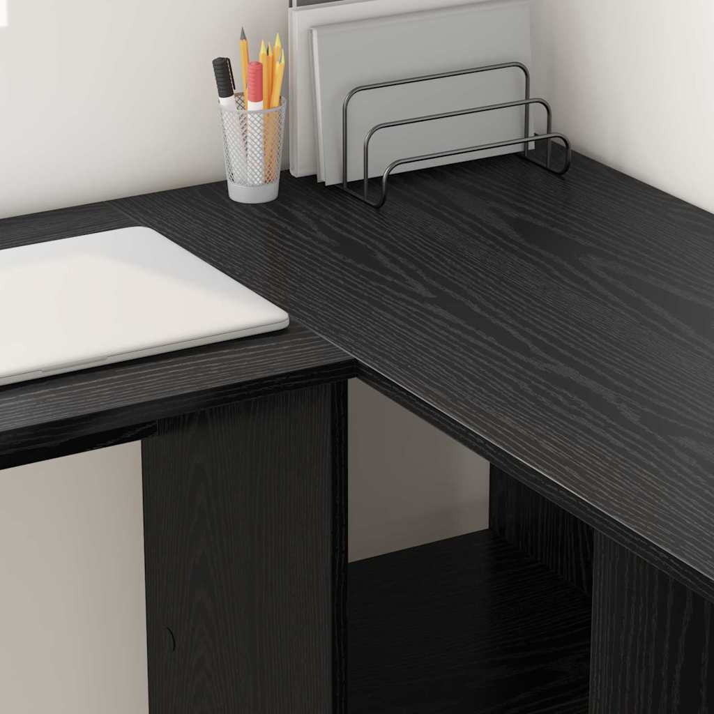 Scrivania Rovere Nero 142 x 102 x 73 cm Legno multistrato | homemem39