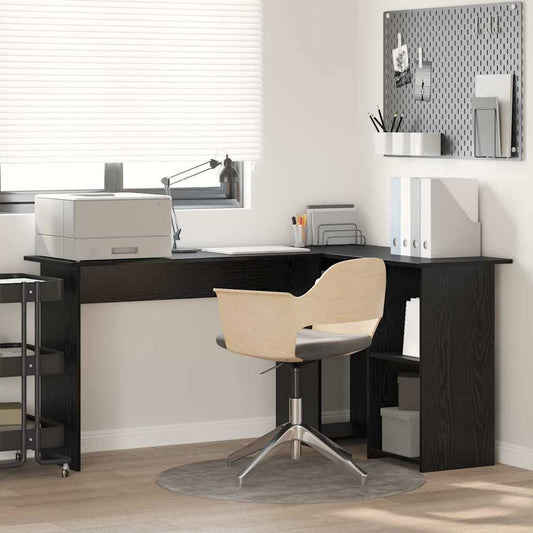 Scrivania Rovere Nero 142 x 102 x 73 cm Legno multistrato | homemem39