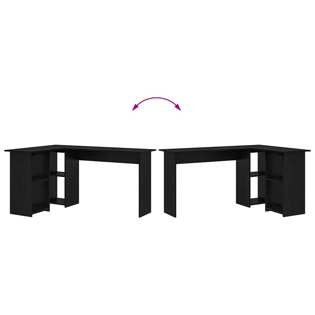 Scrivania Rovere Nero 142 x 102 x 73 cm Legno multistrato | homemem39