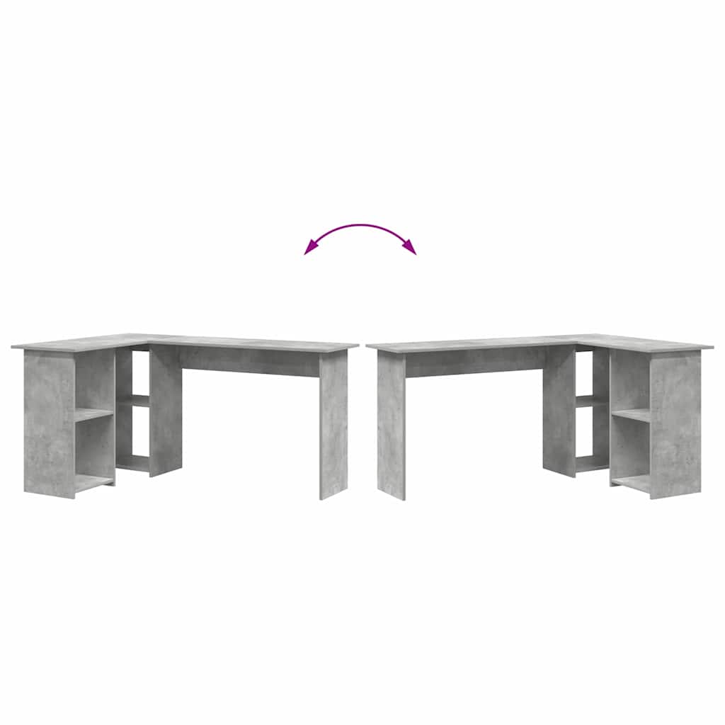 Scrivania Grigio cemento 142 x 102 x 73 cm Legno multistrato | homemem39