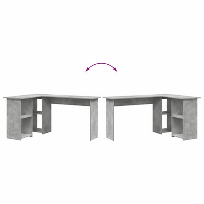 Scrivania Grigio cemento 142 x 102 x 73 cm Legno multistrato