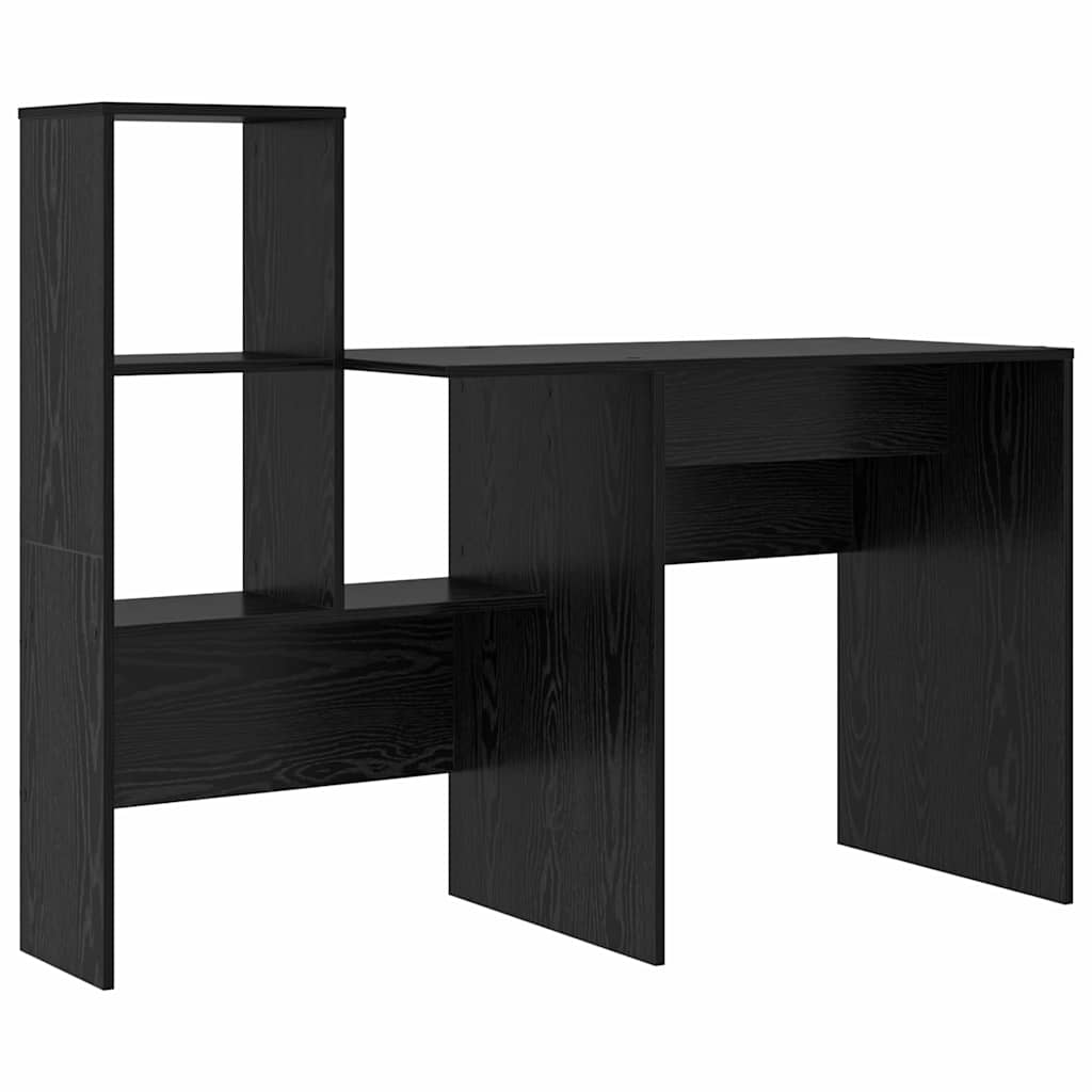 Scrivania Rovere Nero 131,5 x 50 x 106,5 cm Legno multistrato | homemem39