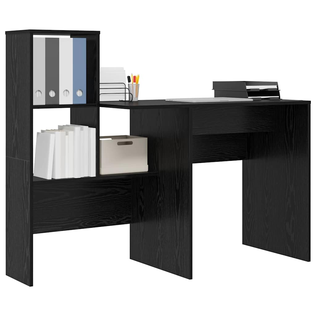 Scrivania Rovere Nero 131,5 x 50 x 106,5 cm Legno multistrato