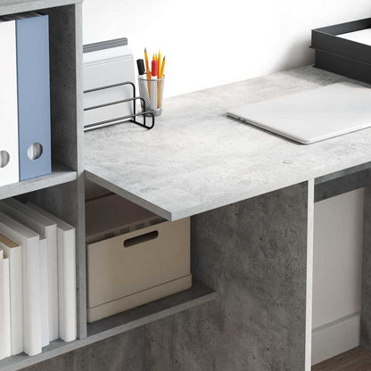 Scrivania con lo scaffale Grigio cemento 131,5 x 50 x 106,5 cm | homemem39