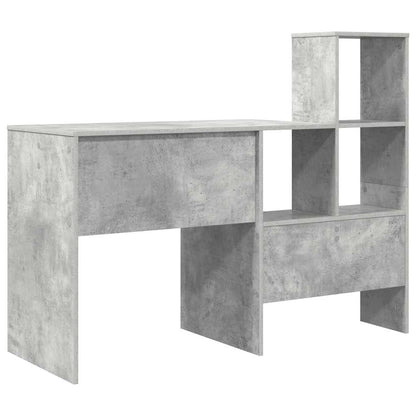 Scrivania con lo scaffale Grigio cemento 131,5 x 50 x 106,5 cm