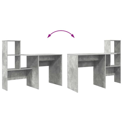 Scrivania con lo scaffale Grigio cemento 131,5 x 50 x 106,5 cm