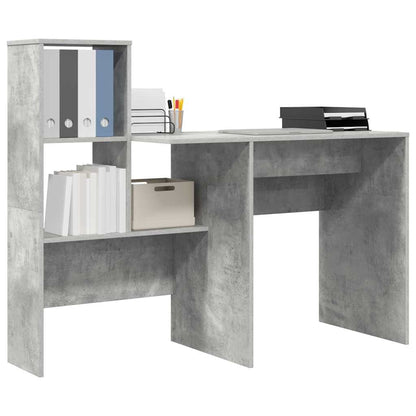 Scrivania con lo scaffale Grigio cemento 131,5 x 50 x 106,5 cm