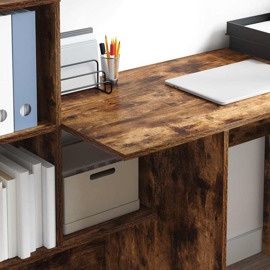 Scrivania Rovere fumé 131,5 x 50 x 106,5 cm Legno multistrato | homemem39