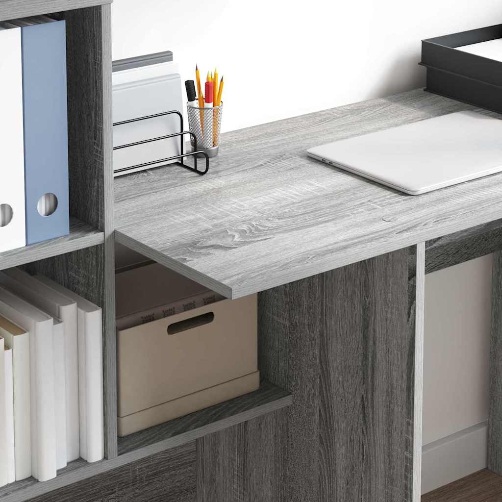 Scrivania Grigio Sonoma 131,5 x 50 x 106,5 cm Legno multistrato | homemem39