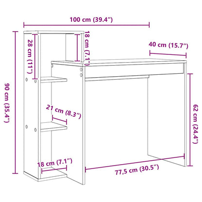 Scrivania Bianco 100 x 40 x 90 cm Legno multistrato