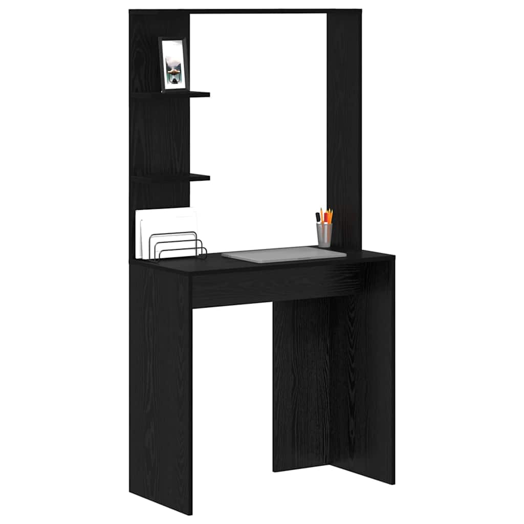 Scrivania Rovere Nero 78,5 x 37 x 154,5 cm Legno multistrato | homemem39