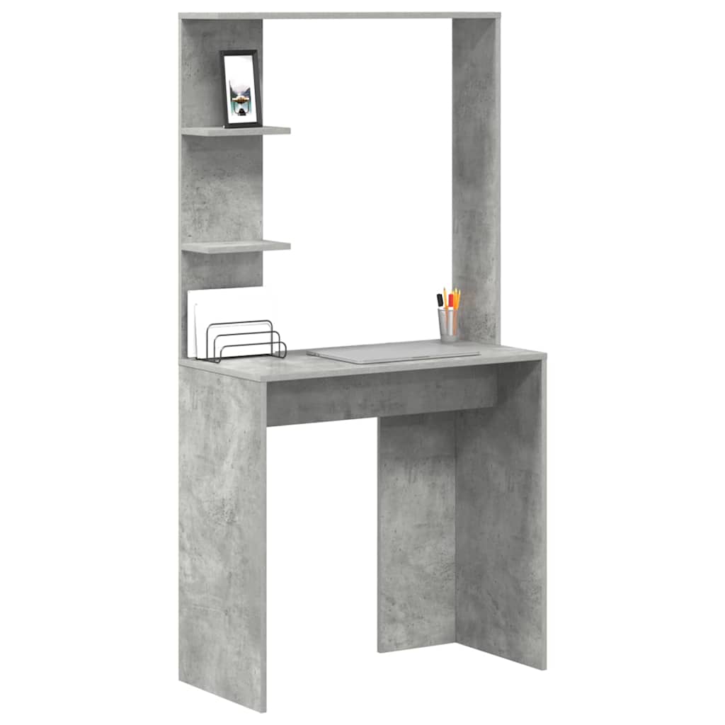 Scrivania Grigio cemento 78,5 x 37 x 154,5 cm Legno multistrato | homemem39