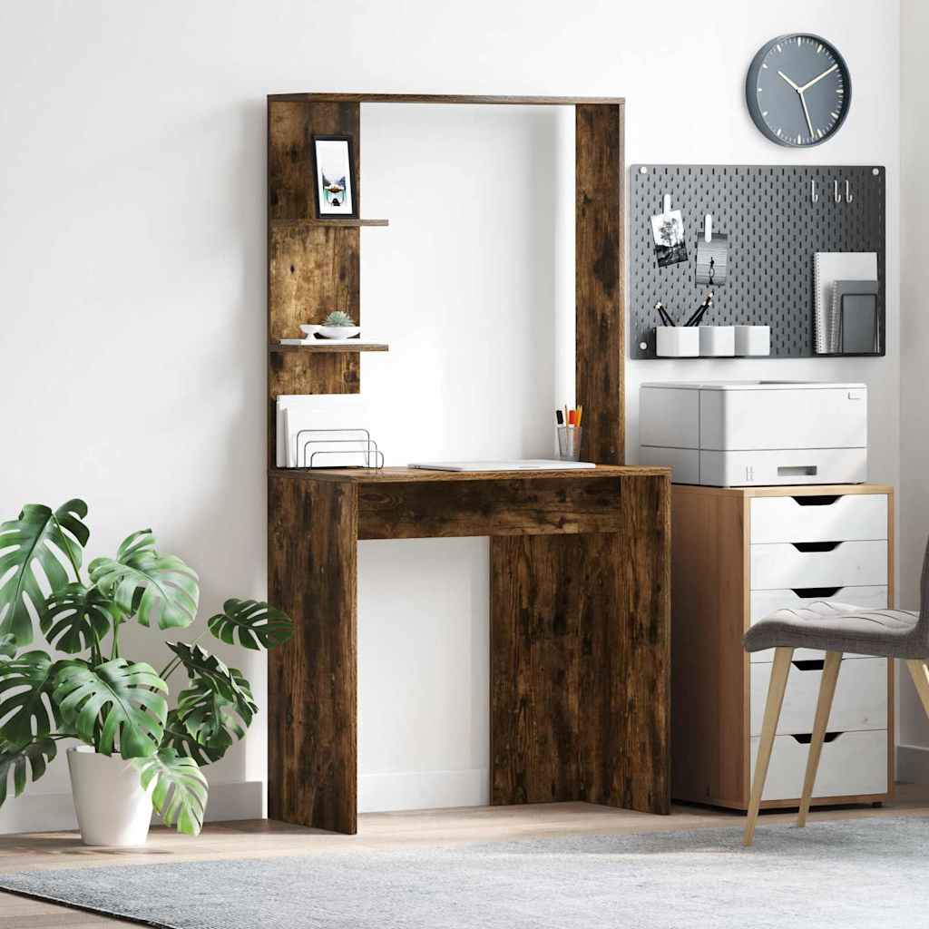 Scrivania Rovere fumé 78,5 x 37 x 154,5 cm Legno multistrato | homemem39