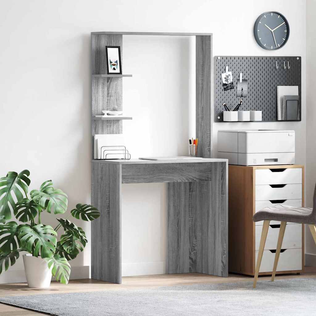 Scrivania Grigio Sonoma 78,5 x 37 x 154,5 cm Legno multistrato | homemem39