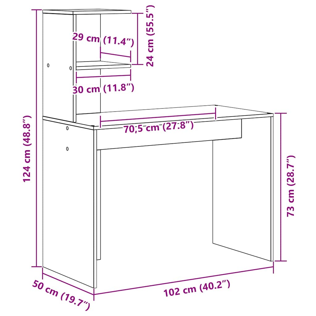 Scrivania Bianco 102 x 50 x 124 cm Legno multistrato