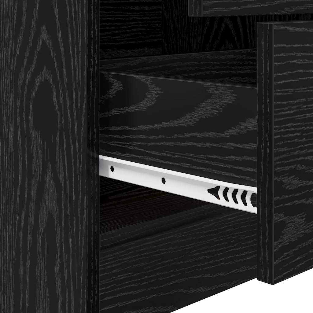 Credenza con cassetto Rovere Nero 45,5 x 34 x 127 cm