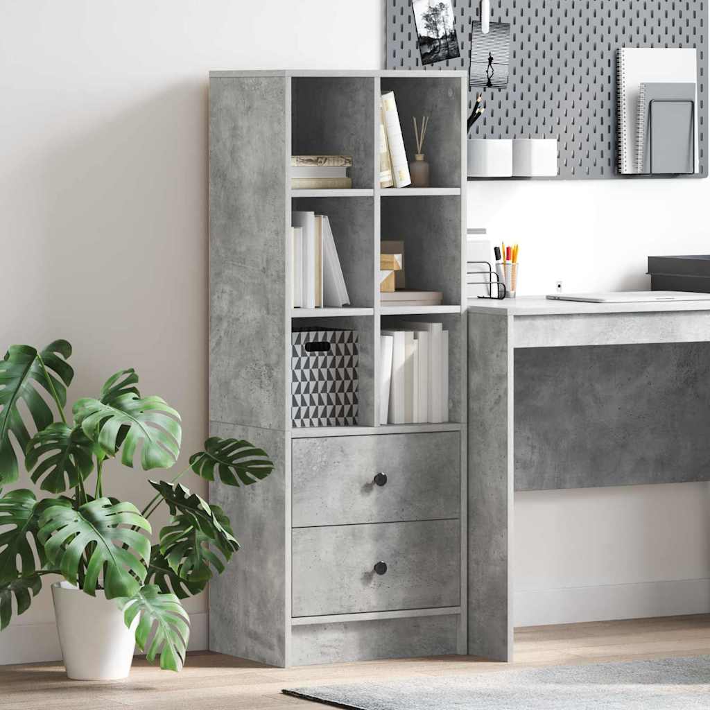Credenza con cassetto Grigio cemento 45,5 x 34 x 127 cm