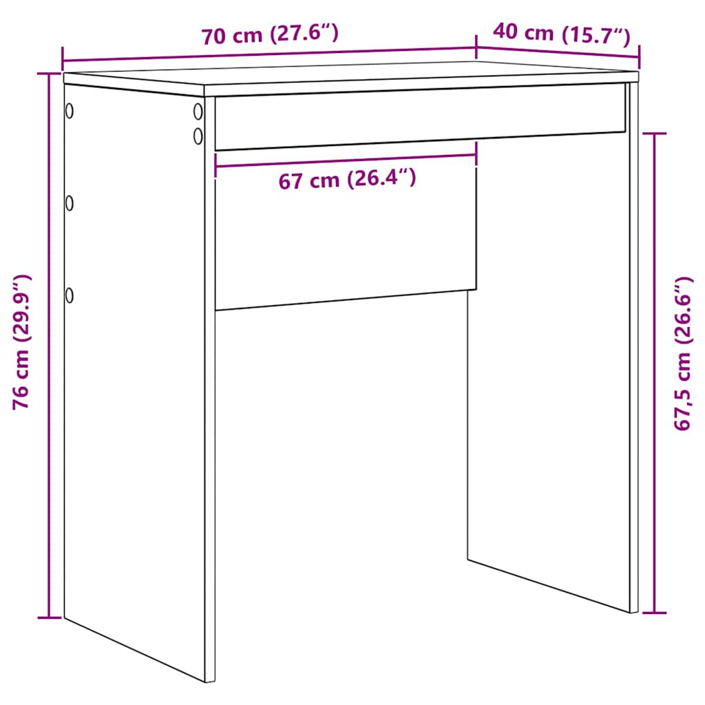 Scrivania Rovere artigianale 70 x 40 x 76 cm | homemem39