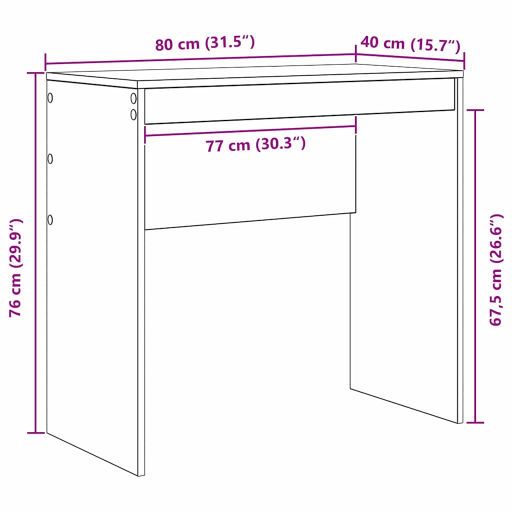 Scrivania Grigio cemento 80 x 40 x 76 cm | homemem39