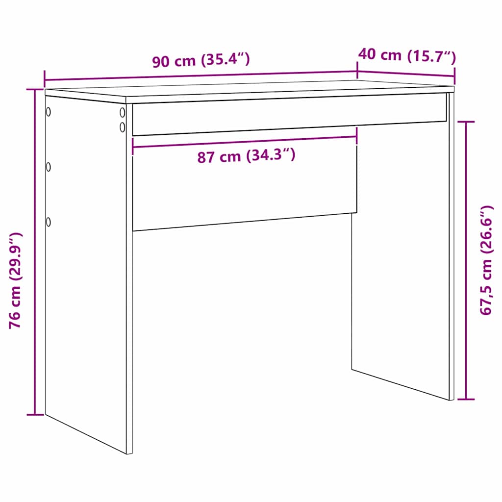 Scrivania Rovere artigianale 90 x 40 x 76 cm | homemem39