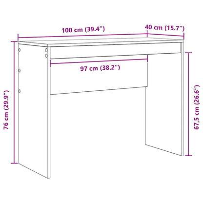 Scrivania Grigio Sonoma 100 x 40 x 76 cm | homemem39
