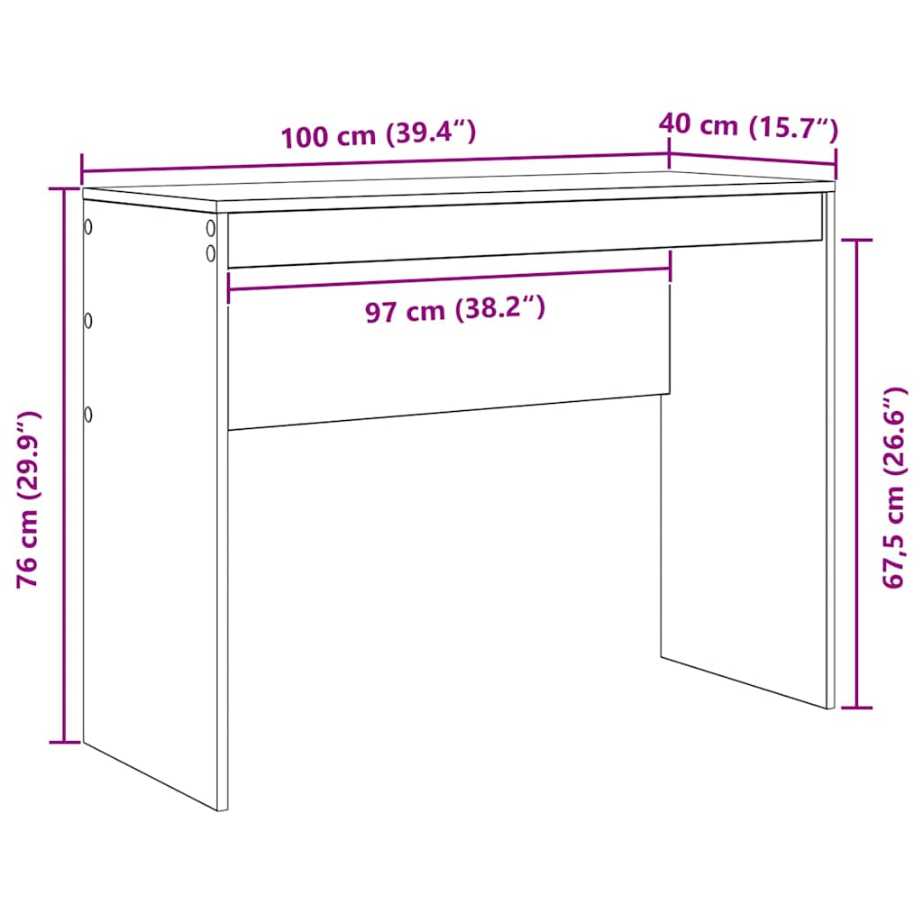 Scrivania Rovere artigianale 100 x 40 x 76 cm | homemem39