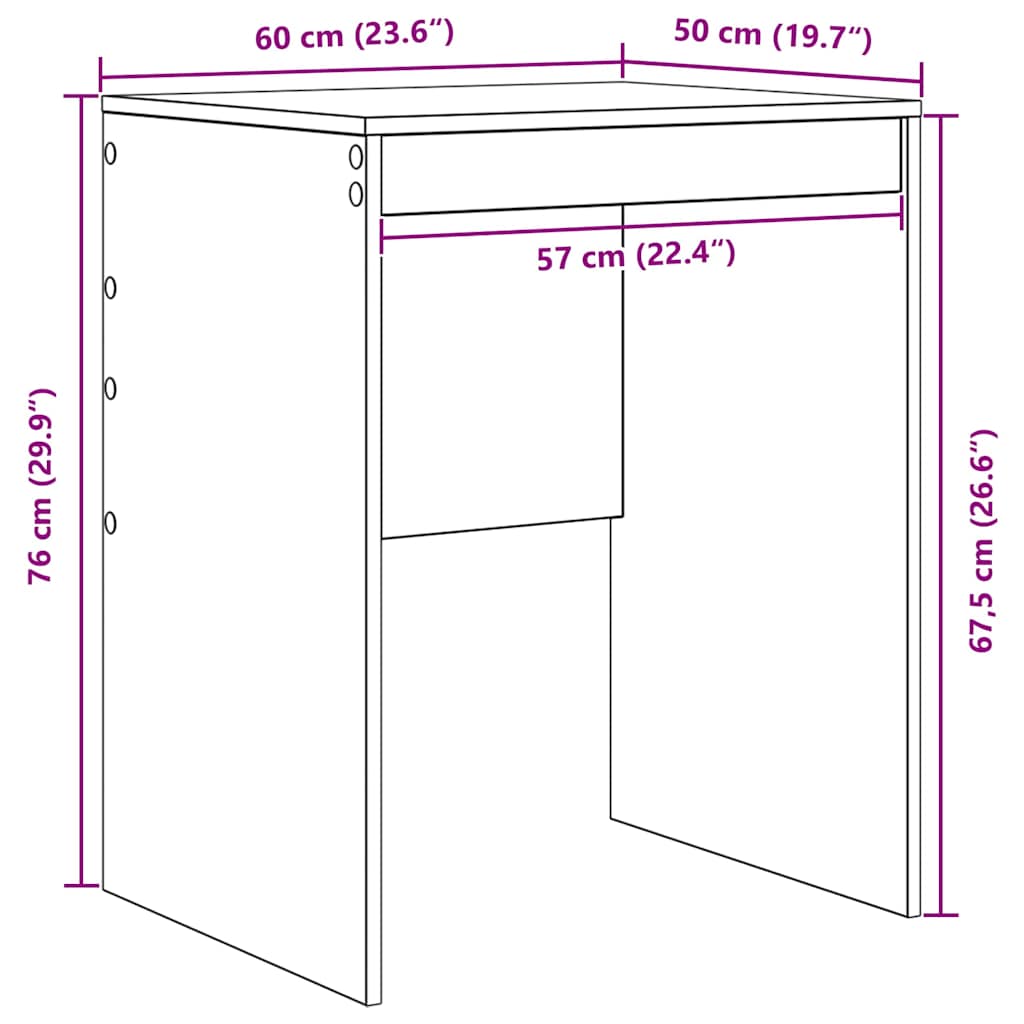 Scrivania Rovere fumé 60 x 50 x 76 cm | homemem39