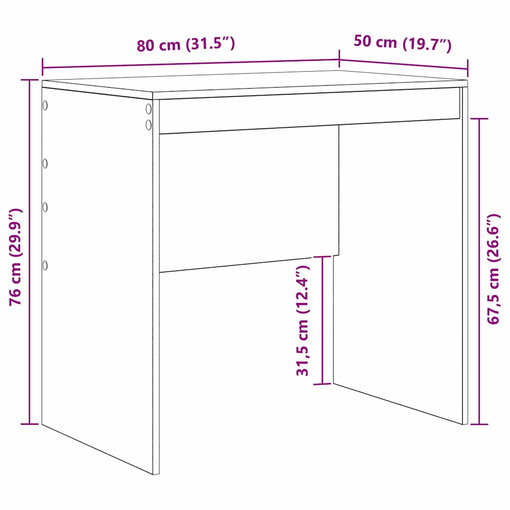 Scrivania Rovere Sonoma 80 x 50 x 76 cm | homemem39