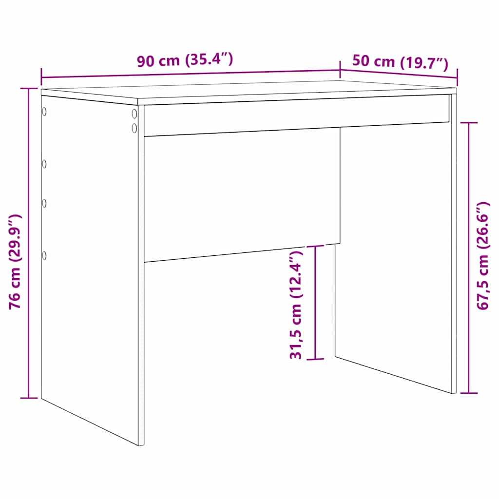 Scrivania Rovere Sonoma 90 x 50 x 76 cm | homemem39