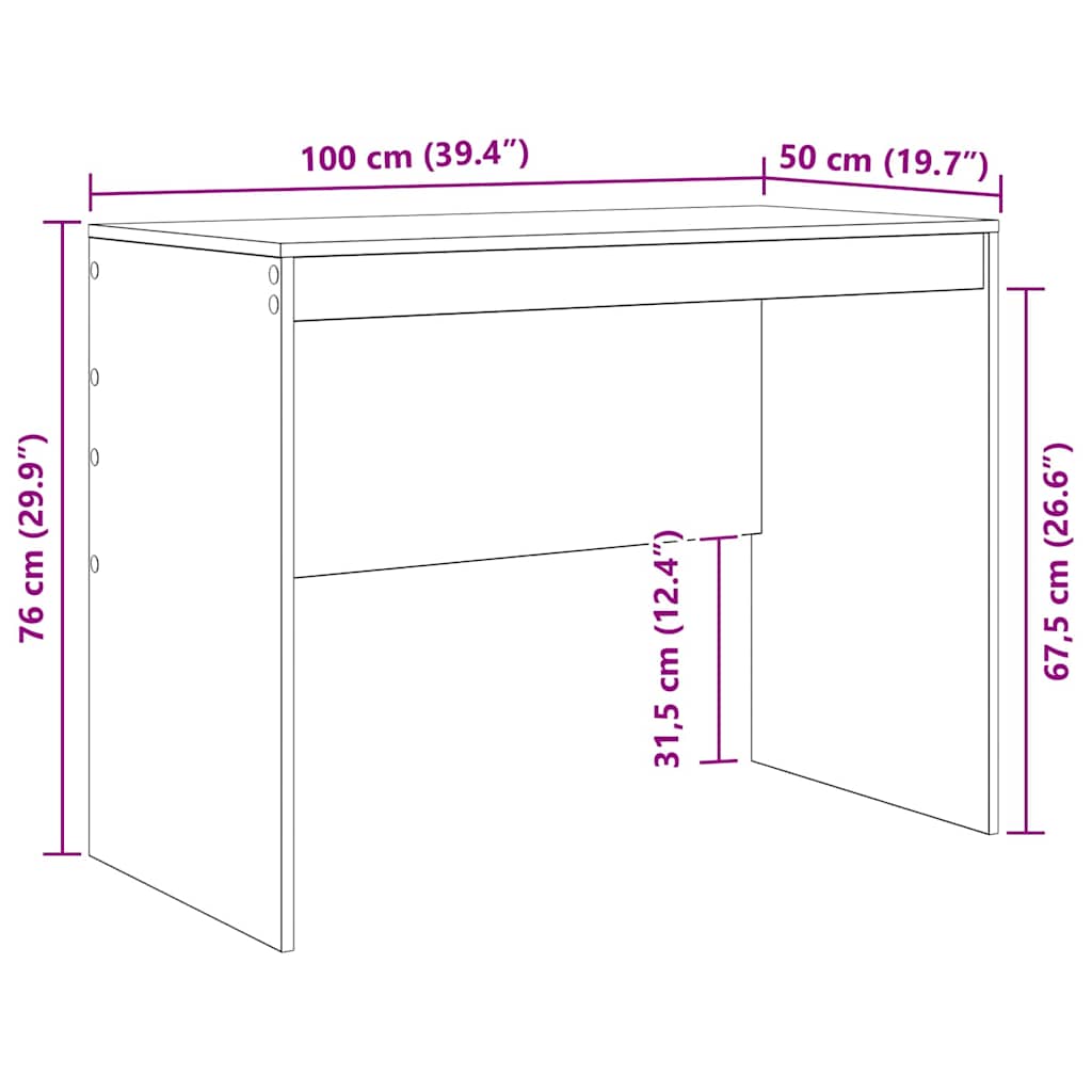 Scrivania Rovere Sonoma 100 x 50 x 76 cm | homemem39