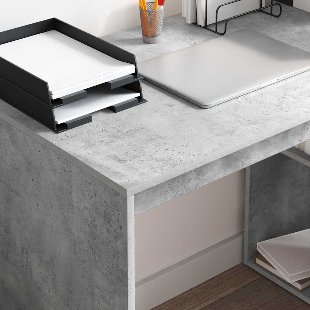Scrivania Grigio cemento 108 x 55 x 103.5 cm Legno multistrato | homemem39