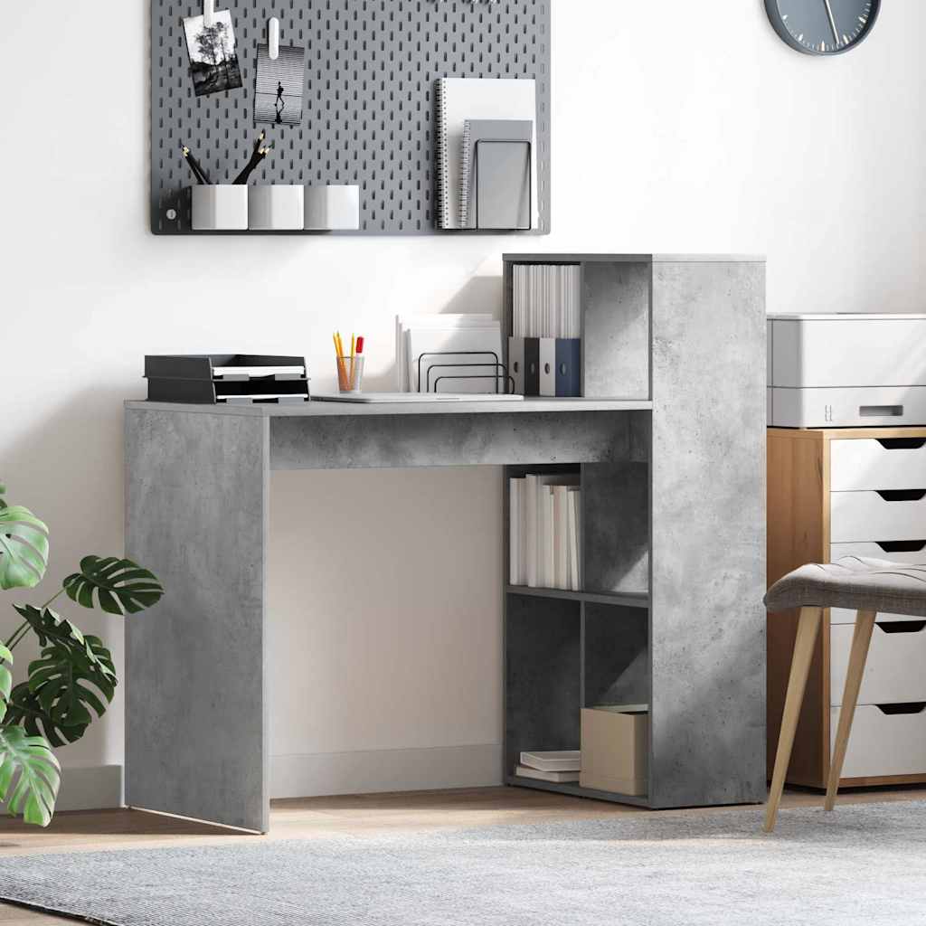 Scrivania Grigio cemento 108 x 55 x 103.5 cm Legno multistrato | homemem39