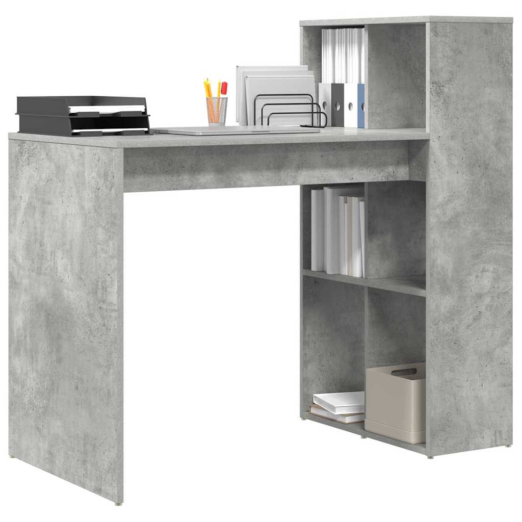 Scrivania Grigio cemento 108 x 55 x 103.5 cm Legno multistrato | homemem39