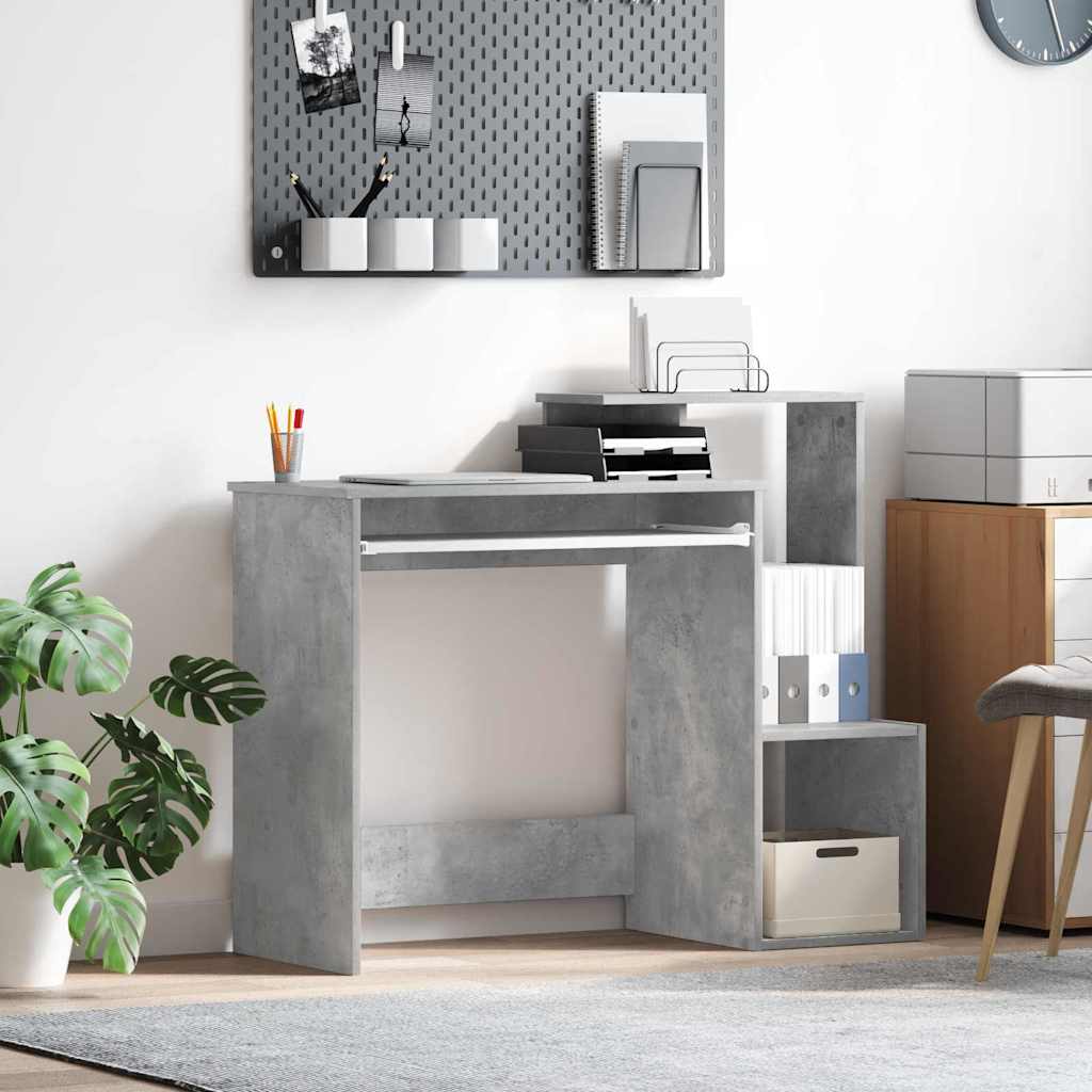 Scrivania Grigio cemento 106 x 41 x 88.5 cm Legno multistrato | homemem39