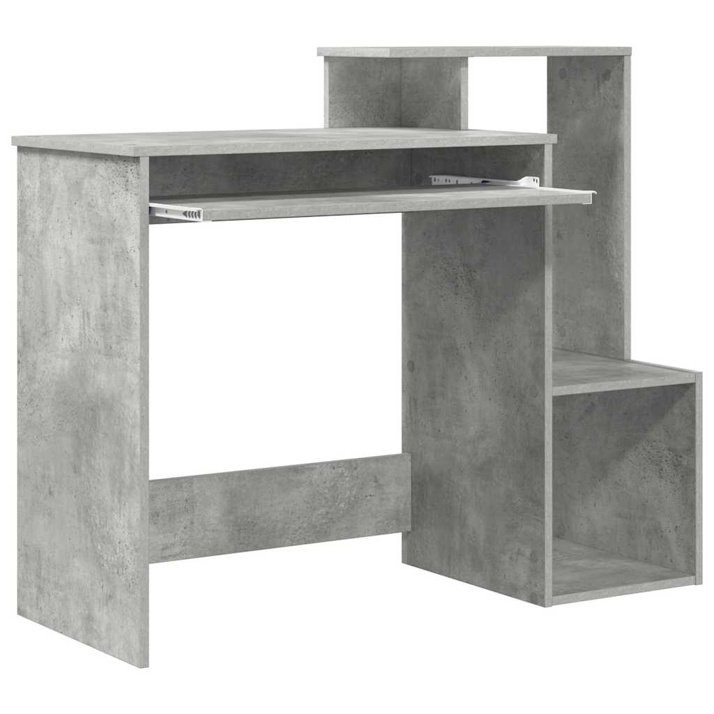 Scrivania Grigio cemento 106 x 41 x 88.5 cm Legno multistrato | homemem39