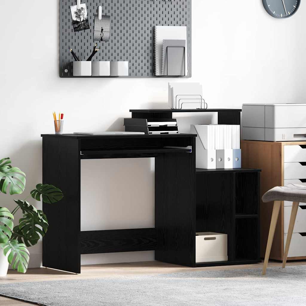 Scrivania Rovere Nero 120,5 x 44 x 88,5 cm Legno multistrato | homemem39