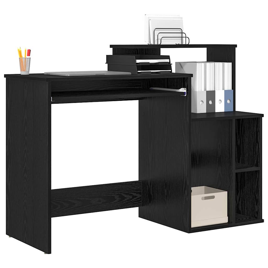 Scrivania Rovere Nero 120,5 x 44 x 88,5 cm Legno multistrato
