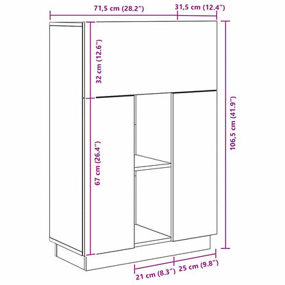 Scrivania Bianco 71,5 x 31,5 x 106,5 cm Legno multistrato
