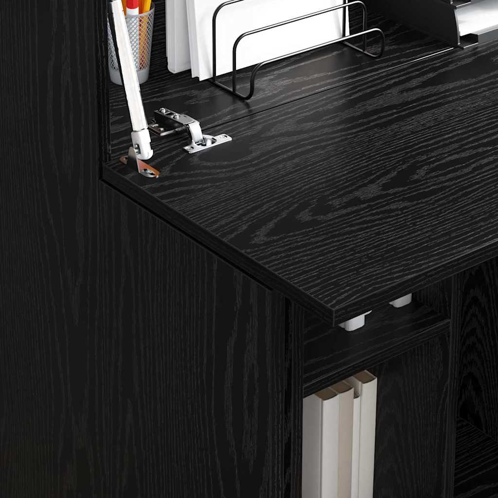 Scrivania Rovere Nero 71,5 x 31,5 x 106,5 cm Legno multistrato | homemem39