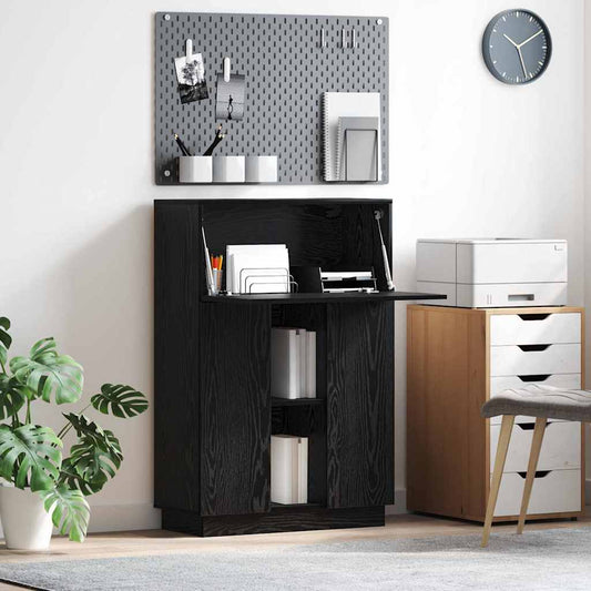 Scrivania Rovere Nero 71,5 x 31,5 x 106,5 cm Legno multistrato | homemem39
