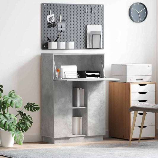 Scrivania con lo scaffale Grigio cemento 71,5 x 31,5 x 106,5 cm | homemem39