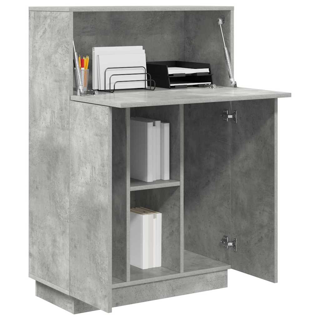 Scrivania con lo scaffale Grigio cemento 71,5 x 31,5 x 106,5 cm