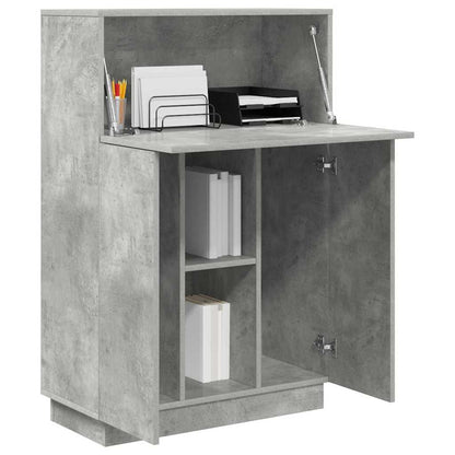 Scrivania con lo scaffale Grigio cemento 71,5 x 31,5 x 106,5 cm