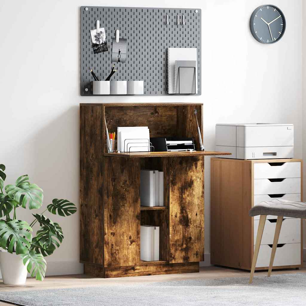 Scrivania Rovere fumé 71,5 x 31,5 x 106,5 cm Legno multistrato | homemem39