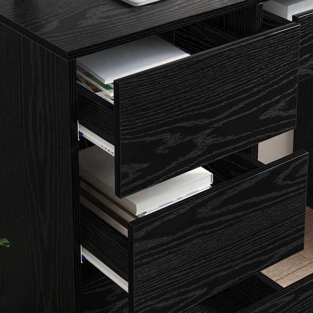 Scrivania Rovere Nero 90 x 37.5 x 75 cm Legno multistrato | homemem39