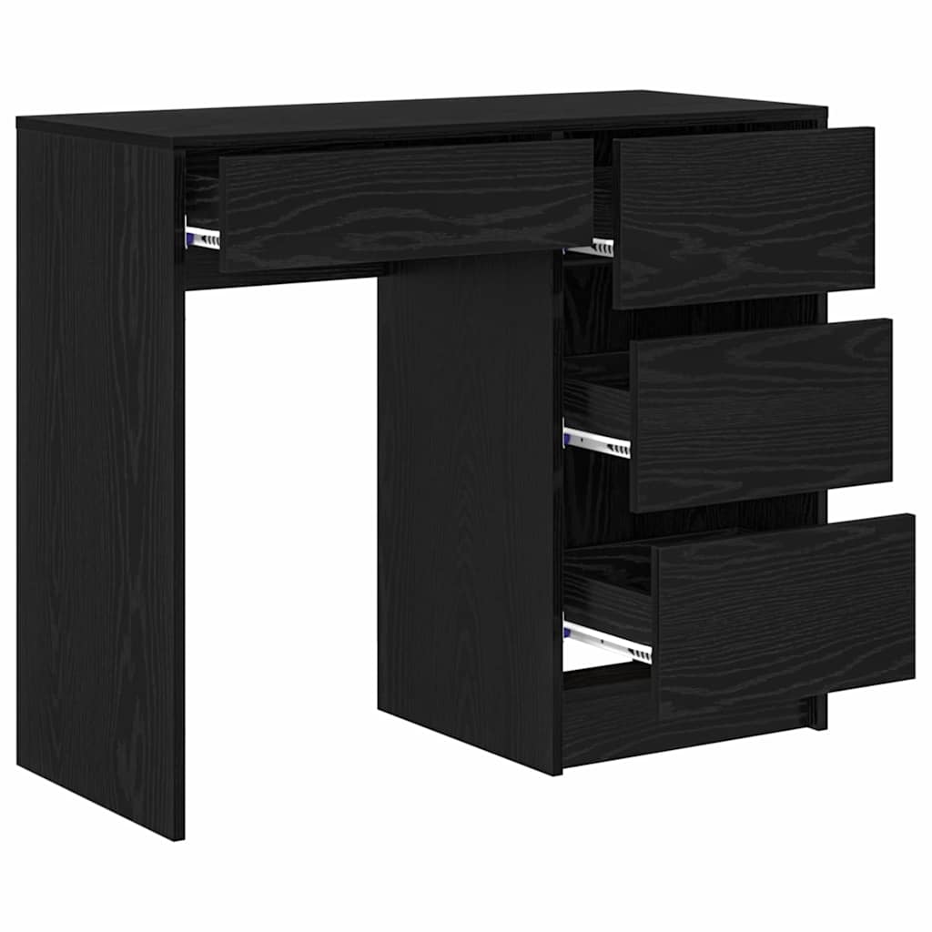 Scrivania Rovere Nero 90 x 37.5 x 75 cm Legno multistrato | homemem39
