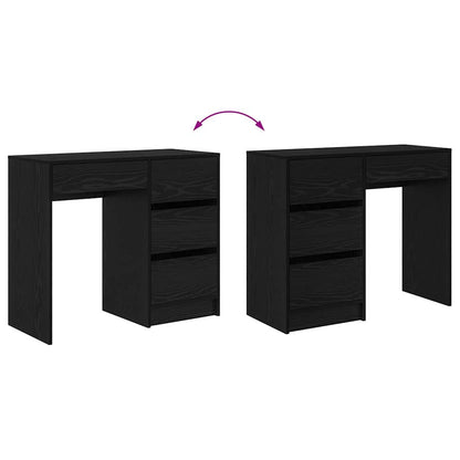 Scrivania Rovere Nero 90 x 37.5 x 75 cm Legno multistrato | homemem39